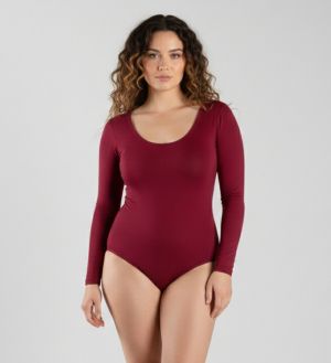 Дамско макси боди бордо, размери 2XL - 3XL