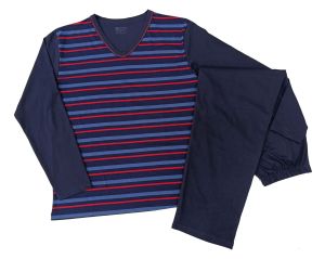  Мъжка пижама райе, размери M - 2XL