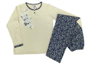 Дамска пижама с частично закопчаване, размери М - 4XL